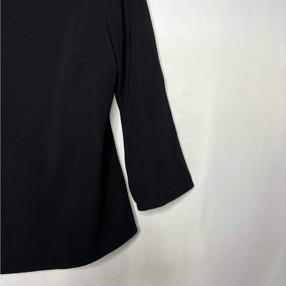 Nina Mclemore Top Blouse Black 3/4 Sleeve Size 2 - Picture 5 of 6